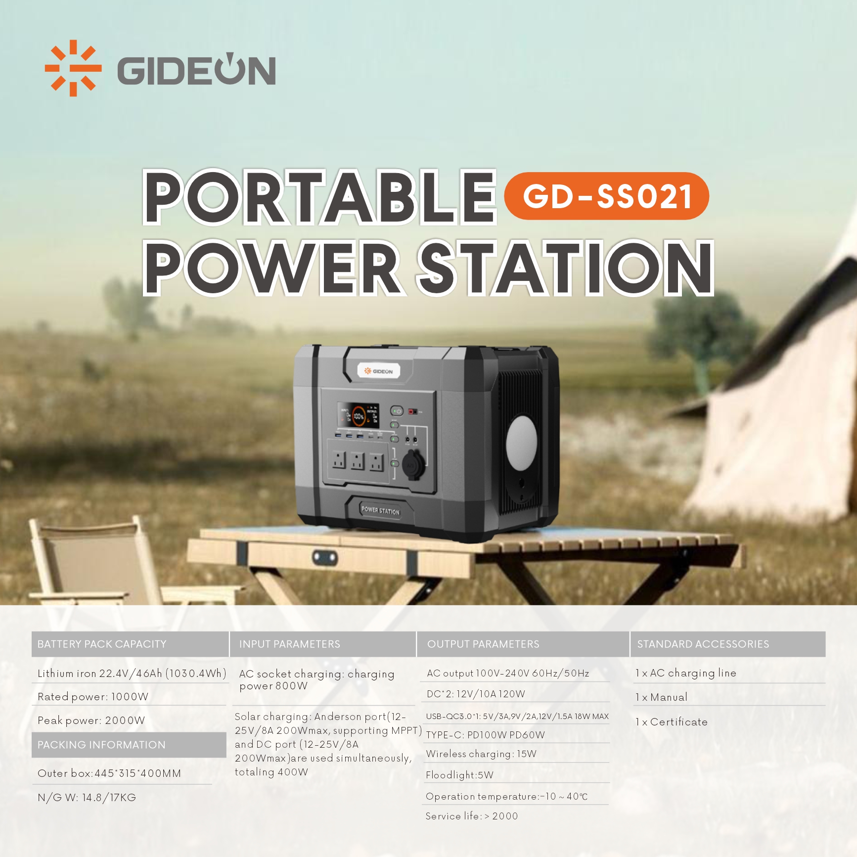 GD-SS021 Litthium Iron Storage Bank: разблокировать всепогодную свободу мощности во всех сценариях!