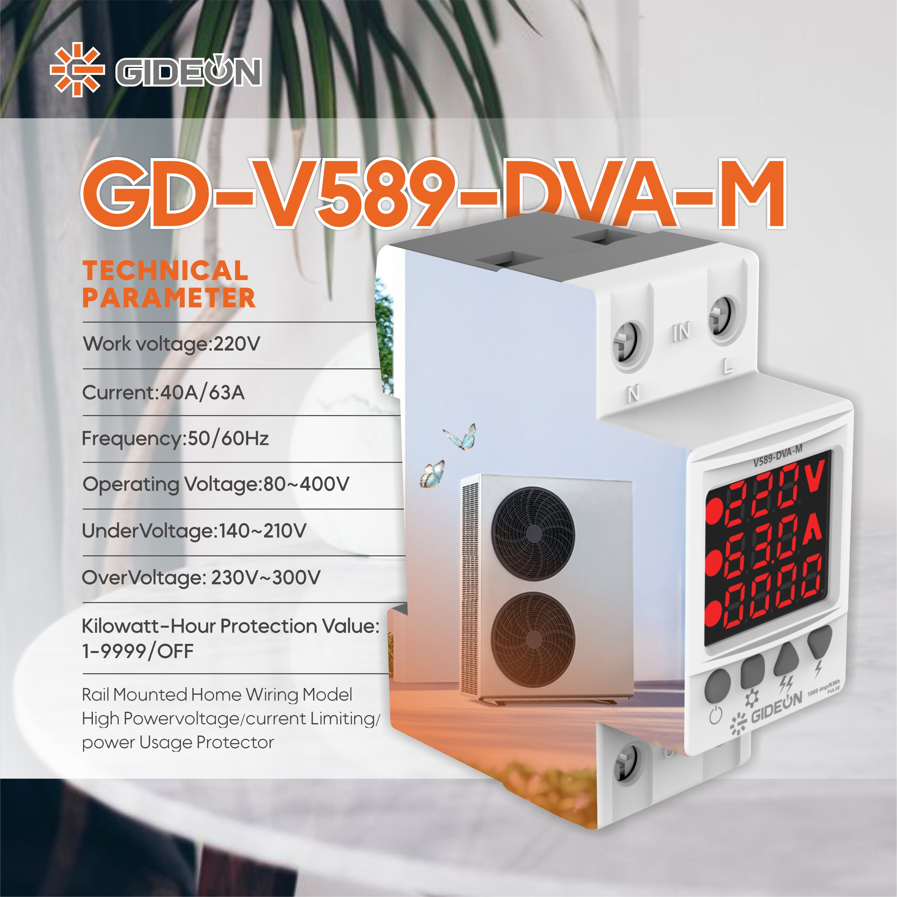 Введение GD-V589-DVA-M, установленное на железнодорожном напряжении и защитнике тока с измерением